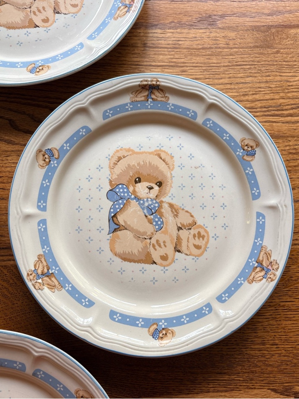 Vintage TIENSHAN Stoneware “Country Bear” Dinner Plates - Set of 4- ~10.5 inches - Picture 4 of 15